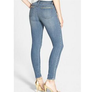 Michael Kors Gold Studded Jeans Denim Size 4 Casual Like New